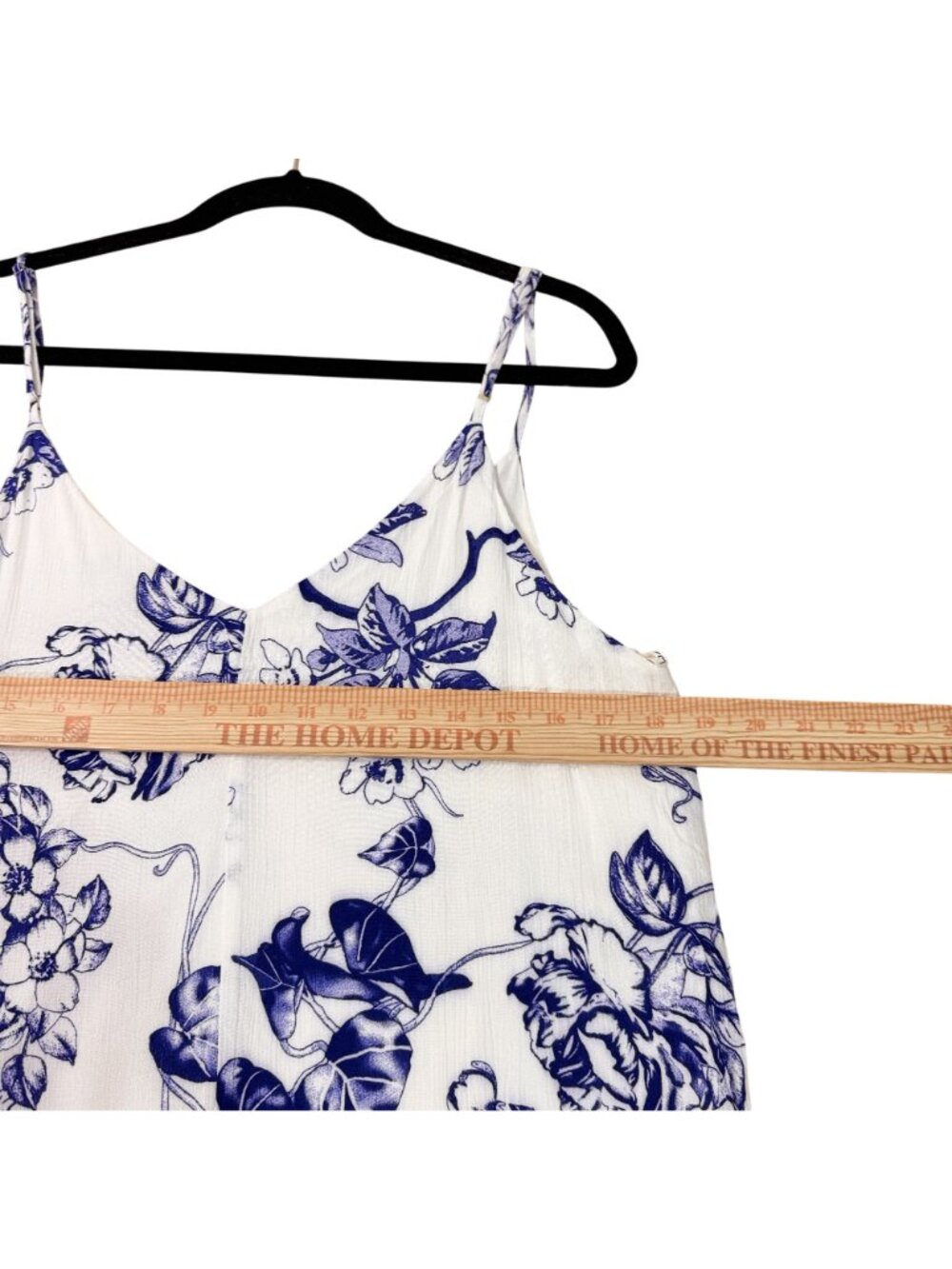 Lulus Women's Blue White Floral Ruffle Hem Mini Dress Sleeveless Size Small - Picture 6 of 8